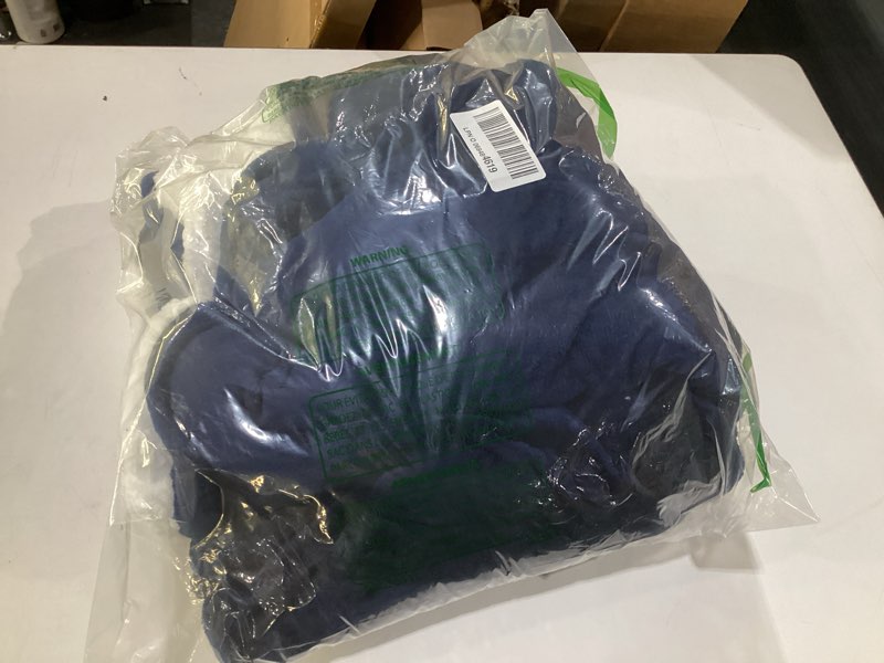 Condition photo showing As Is for KFUBUO Heated Electric Wearable Blanket Throw Battery Operated Portable USB Cordless Outdoor Hoodie Sweatshirt Heated Blanket Navy