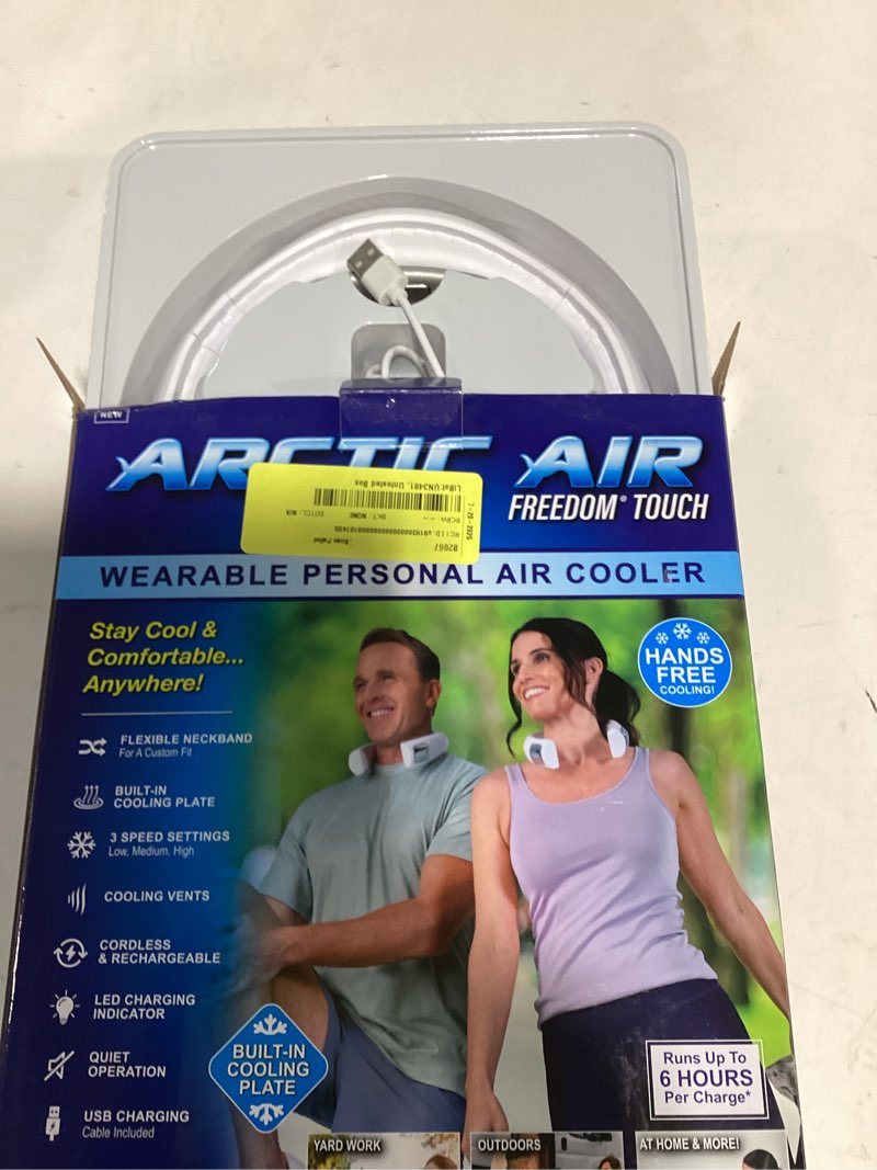 Condition photo showing As Is for arctic air® freedom® touch wearable personal air cooler, usb rechargeable, 3 speeds
