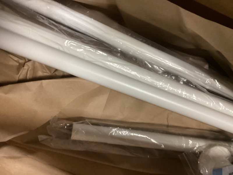 Condition photo showing New/Like New for White Tension Curtain Rod 51-165In, Long Adjustable Tension Rods No Drilling for Window or Bathroom, Outdoor Curtain Rods for Patio, Easy to Install, Never Rust, Rod Diameter 1.26 Inches-White White 51''-165''