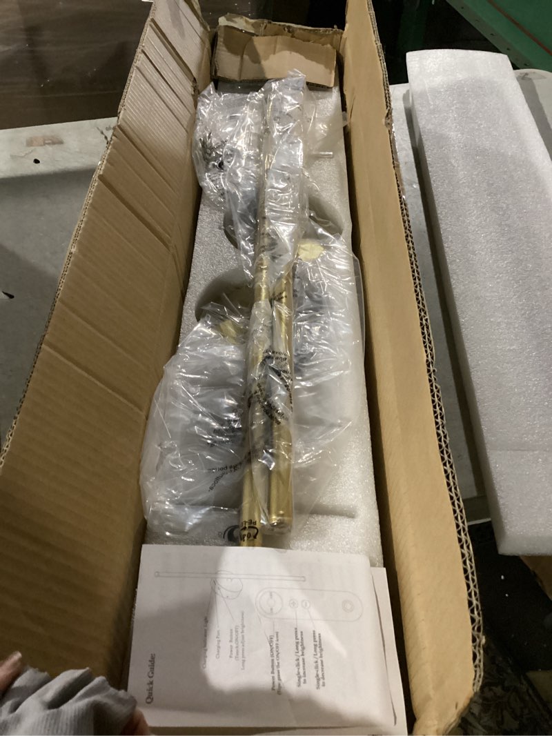Condition photo showing Good Condition for Battery Operated Wall Sconces with Remote Control, Dimmable Wall Sconces Set of Two, 350°Rotate, 3000K LED Gold Wireless Wall Light for Living Room, Bedroom, Hallway, 28.3 Inch (2 Pack)