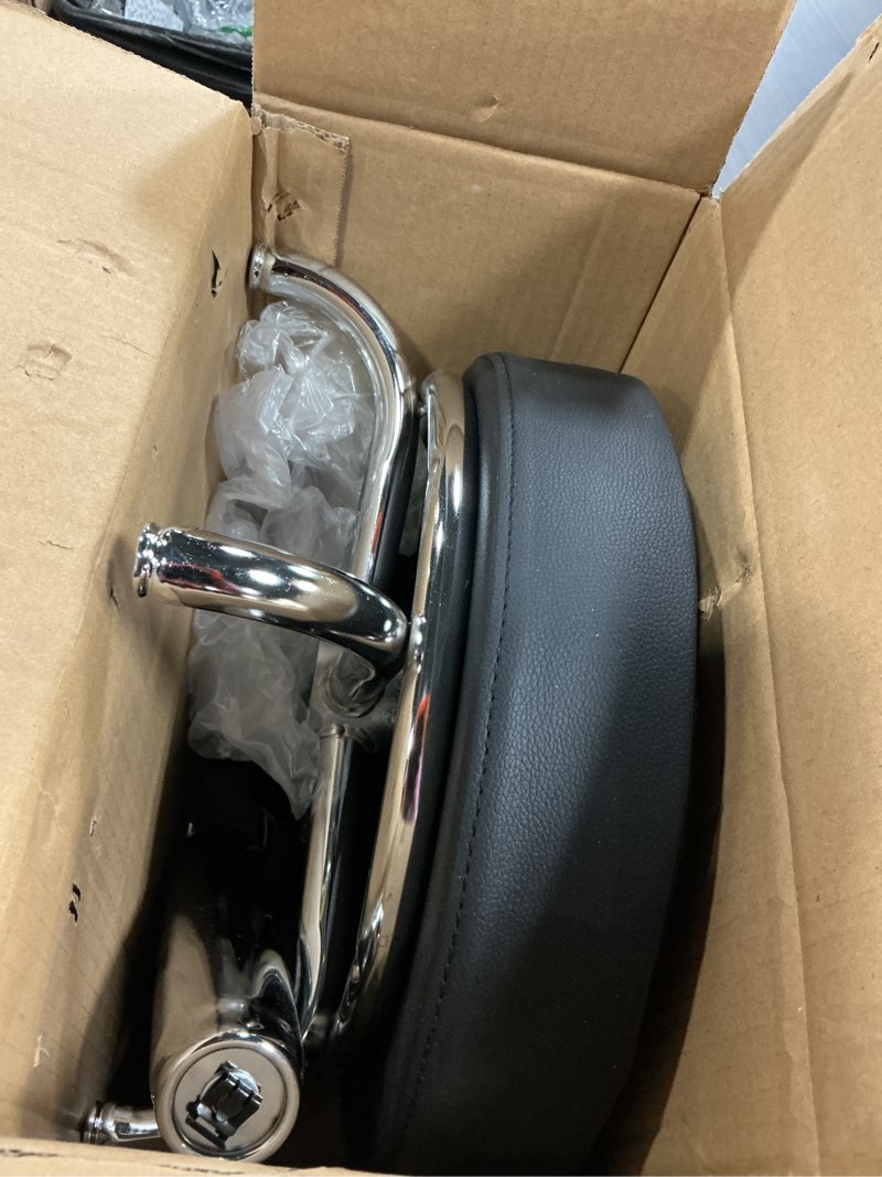Condition photo showing As Is for adjustable rolling stool with wheels 500lb heavy duty round rolling stool with footrest, patent leather drafting stool chair with wheels work spa salon seat?black?