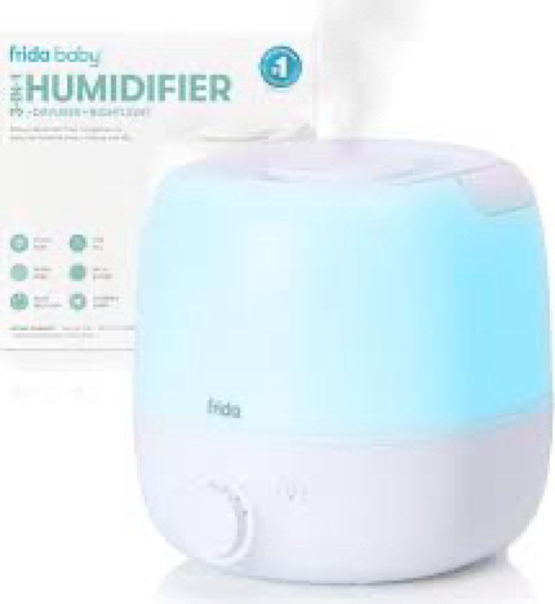 Frida Baby 3-in-1 Cool Mist Humidifier for Large Rooms, Top Fill Humidifier for Bedroom, Allergy Rel
