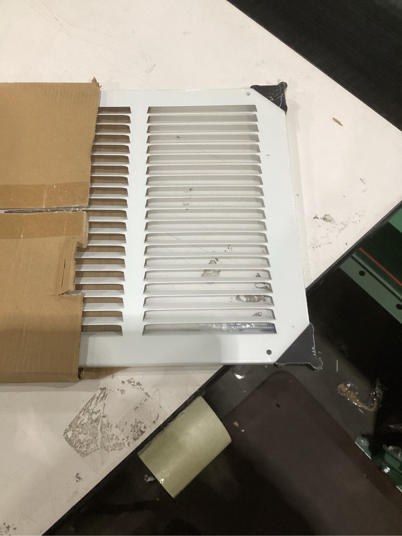 HVAC Premium 26'' x 10'' [Duct Opening] Flat Stamped Steel Return Air Grille - Sidewall and Ceiling 