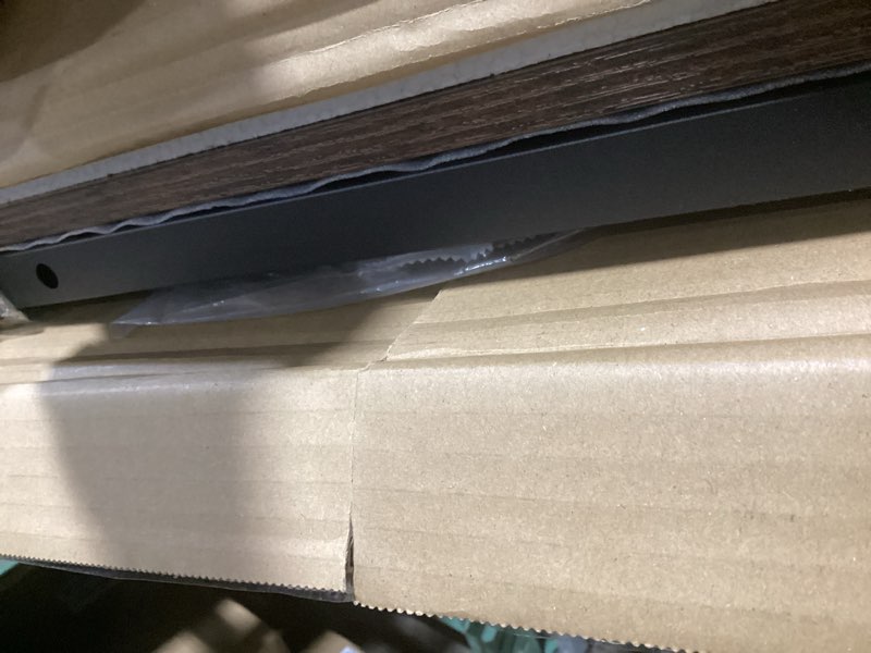 Condition photo showing As Is for Huuger Computer Desk, 55 Inch Home Office Desk, Gaming Writing Work from Home Study Desk, Large Legroom, Sturdy Metal Frame, Modern Simple, Rustic Brown