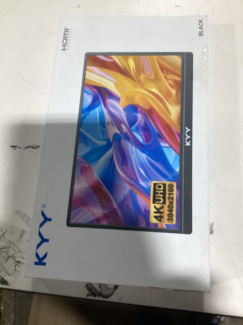 Condition photo showing New/Like New for KYY 4K Portable Monitor 15.6" Portable Monitor for Laptop UHD IPS 3840X2160 External Screen with 100% sRGB & HDR Gaming Display for Laptop PS5/4 Xbox Switch with Speakers, VESA Compatible Black