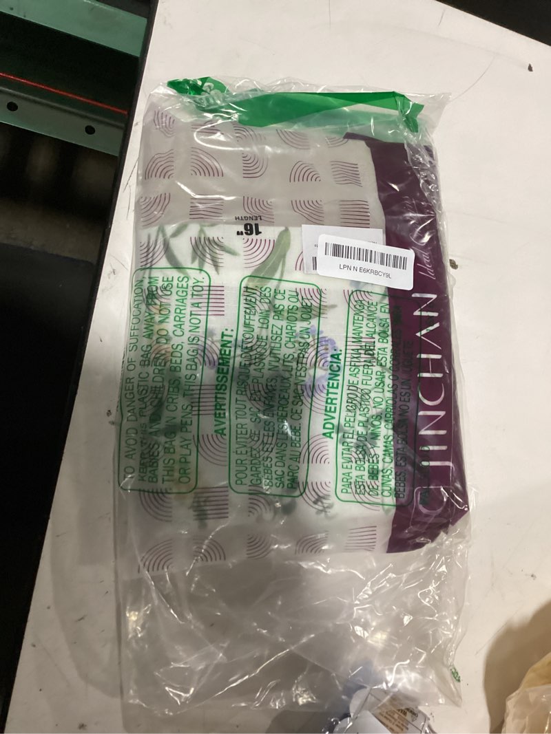 Condition photo showing New/Like New for jinchan linen double layer valance curtain for windows spring summer farmhouse floral light-reducing kitchen living room bedroom bathroom 16 inch rod pocket 1 panel green on white 50"w x 16"l (pack of 1) botanical | green on white