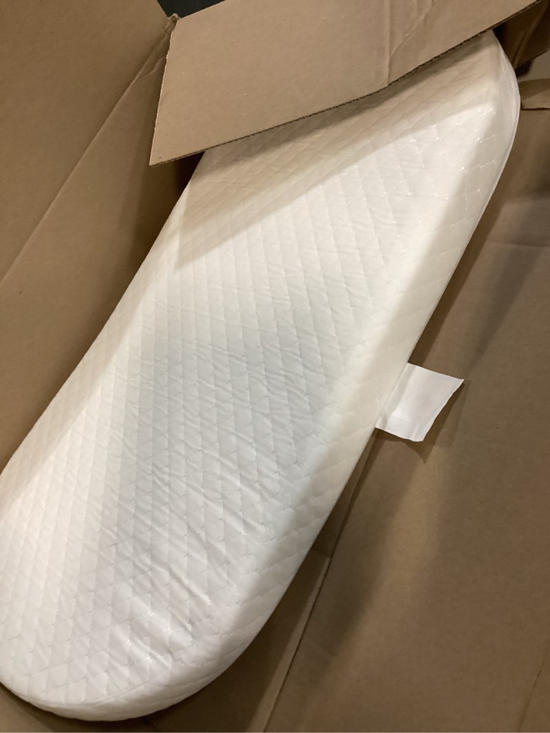 Condition photo showing As Is for pro goleem baby bassinet mattress, breathable waterproof soft cover, premium foam, compatible with dream on me lacy portable 2-in-1, oval 30"x15" cradle pad 30''x15''oval
