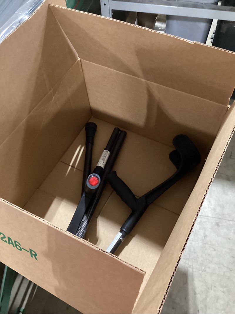 Condition photo showing Good Condition for kmina foldable forearm crutches of carbon fiber (x2 units), open cuff, lightweight, folding crutches, made in europe, pro model