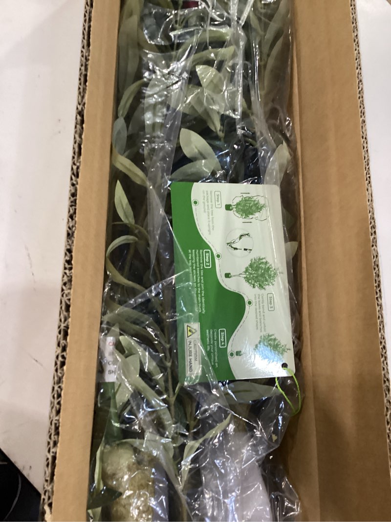 Condition photo showing New/Like New for Olive Trees Artificial Indoor - Faux Olive Tree 7ft with Large Olive Branches and Lifelike Fruits - Fake Olive Tree for Modern Home Office House Living Room Decor