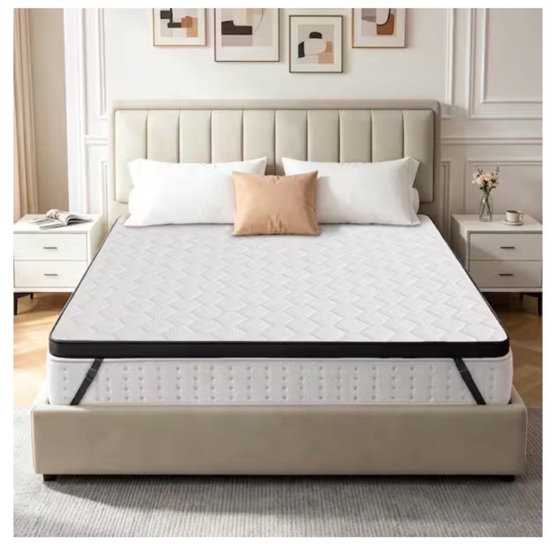 3 inch queen size gel memory foam mattress topper,reversible mattress topper,extra firm,double-sided