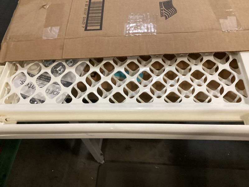 Condition photo showing Good Condition for toddleroo by north states - supergate ergo baby gate: plastic baby gate for stairs & doorways - adjustable indoor safety gate - made in usa - 26 to 42 inches wide - 26 inches tall - ivory