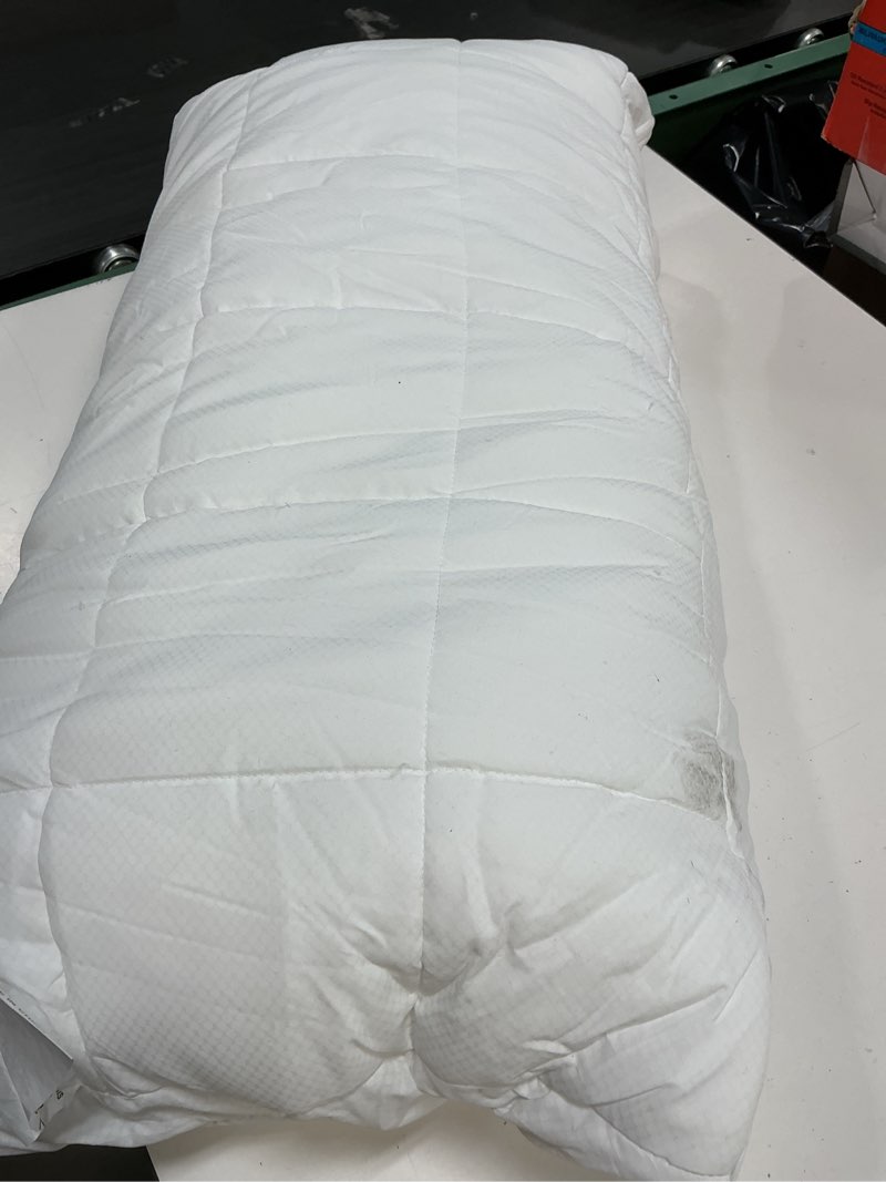 Condition photo showing As Is for nuzzle adjustable pillow for side sleepers, luxury king size bed pillow hotel collection - best adjust height soft firm pillow for back, stomach or side sleepers king size (set of 1) white