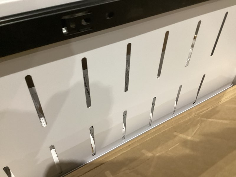 Condition photo showing Good Condition for 2Pack Expandable Pull Out Cabinet Organizer 21"Deep With Raising Pad for Framed Cabinets, Upgrade 3 Slide Rails Slide Out Drawers, Roll Out Shelves Adhesive,Adjustable Width 12.05"-20.4"White