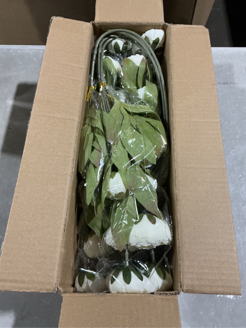 Condition photo showing Good Condition for vierena 12 pcs faux silk peony artificial flowers for vase -27", bulk fake peonies branches with stems for diy bouquet centerpieces wedding fillers arrangements shower decorations (cream)