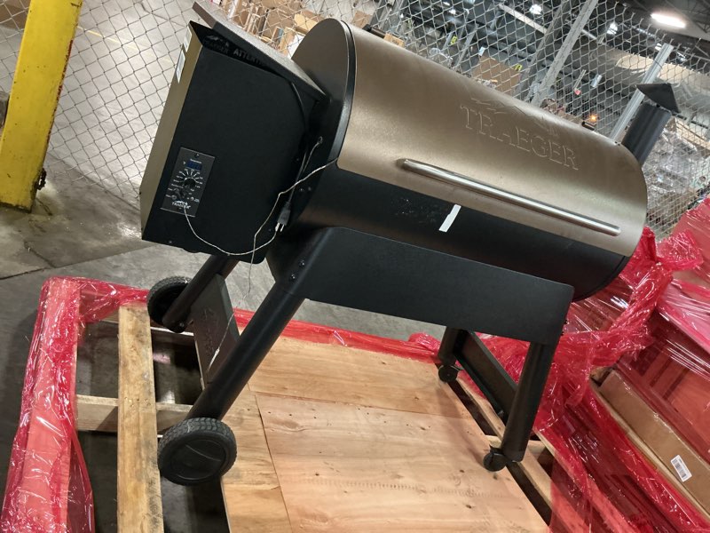 Condition photo showing As Is for pro series 34-pellet grill and smoker in bronze