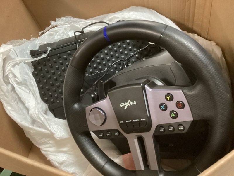 Condition photo showing As Is for PXN PC Steering Wheel, V9 GEN2 Universal Usb Car Sim 270/900 Degree Race Steering Wheel with 3-Pedals and Shifter Bundle for PC, Xbox One, Xbox Series X/S, PS4, PS3
