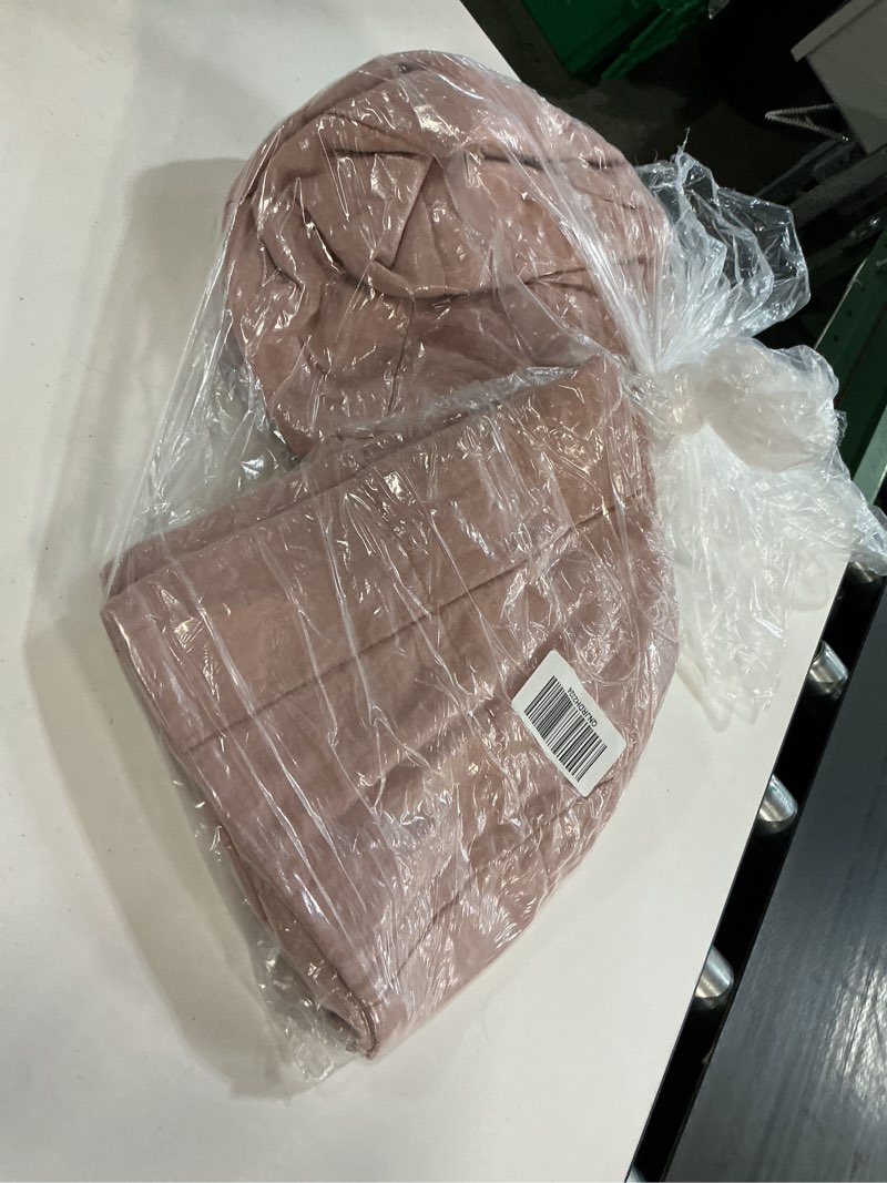 Condition photo showing Good Condition for lightweight european linen pillow quilted sham set, king/cal king, dusty mauve