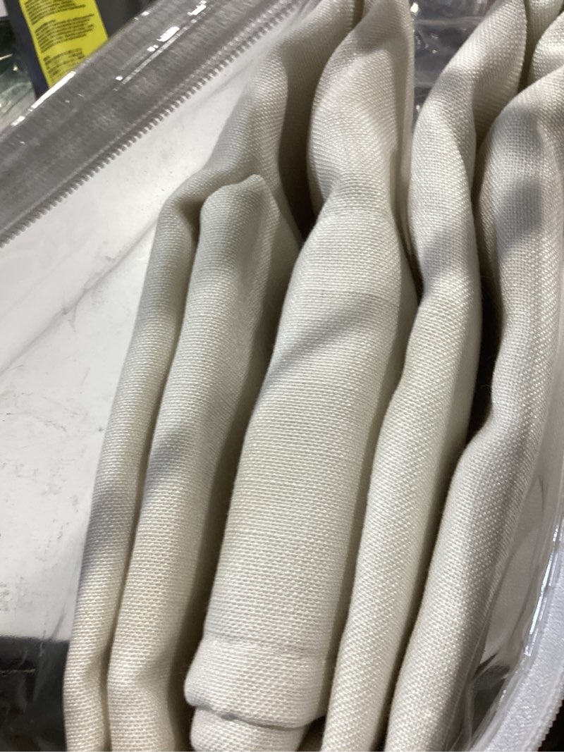 Condition photo showing Good Condition for nanspring beige white linen curtains 84 inches long for living room privacy coastal decor semi sheer curtain back tab and rod pocket light filtering drapes for bedroom, 2 panels 40 x 84 40"w x 84"l (pack of 2) beige white