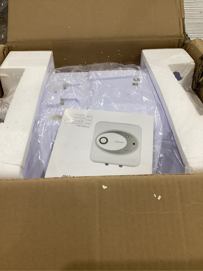 Condition photo showing New/Like New for Electric Tank Water Heater-8 Gallon Under Sink Instant Hot Water for RV, Camper, Kitchen, Food Truck, 120V 1500W, Wall or Floor Mounted 8 Gallon Gray