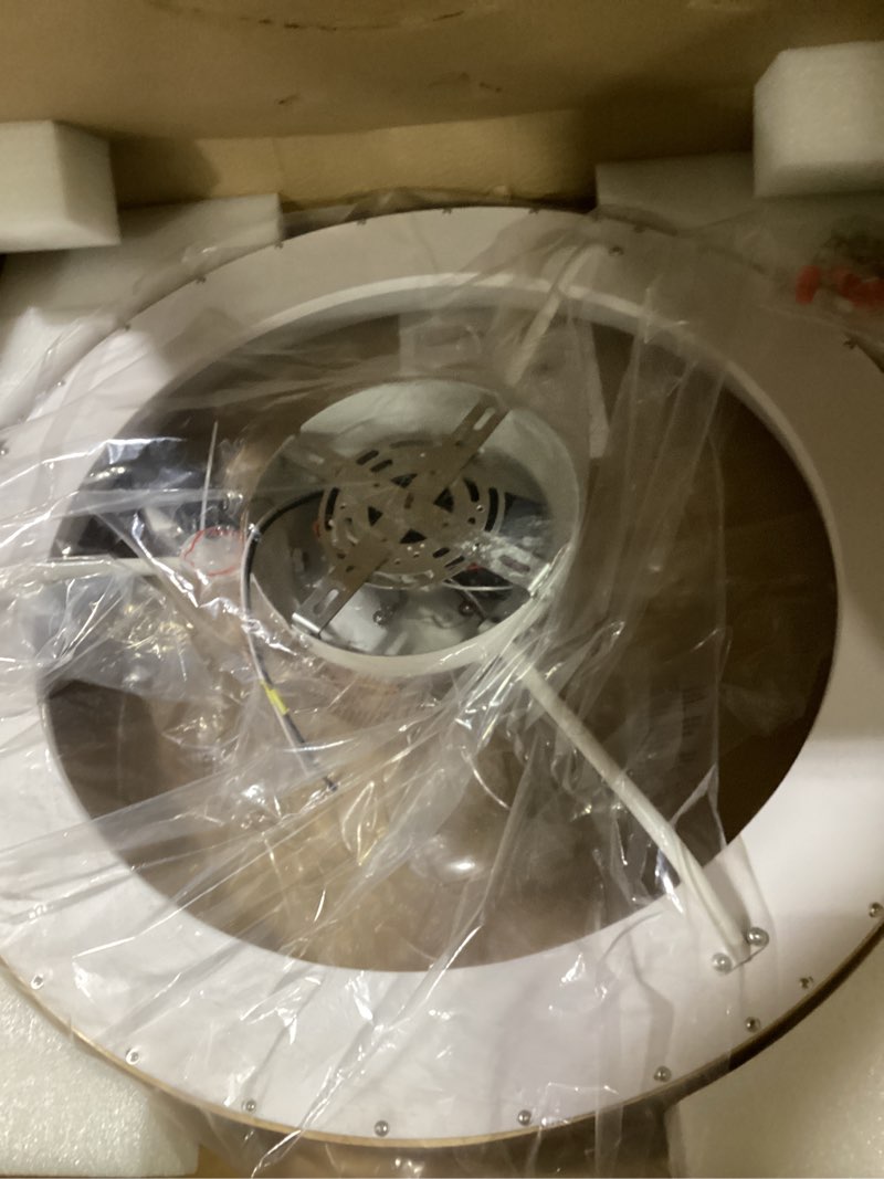 Condition photo showing Good Condition for 24'' ceiling fan with light fandelier flush mount low profile wood ceiling fan with dimmable led light 3 color 6 speeds 24 inch wood