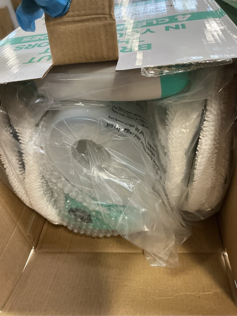 Condition photo showing Good Condition for Scrubbing Steam Mop with Rotating Mop Pads, All-in-One Hard Floor Cleaner with LED Headlights, Steam & Spin Control, 6 Soft Scrub Pads, Swivel Steering, FS07 White