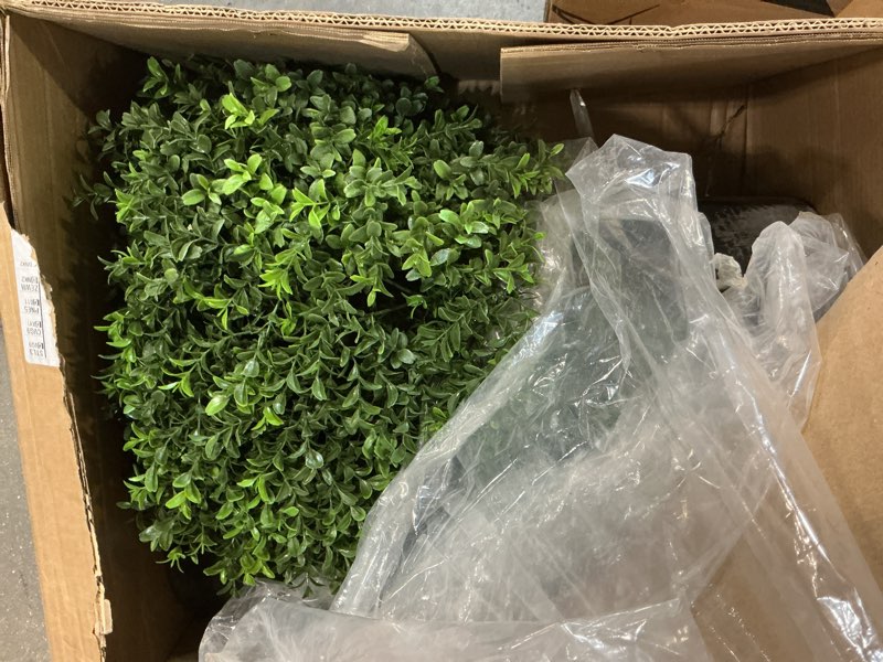 Condition photo showing Good Condition for 2't 19''d topiaries trees artificial outdoors 2 pack fake boxwood bushes outside potted tree 2 large