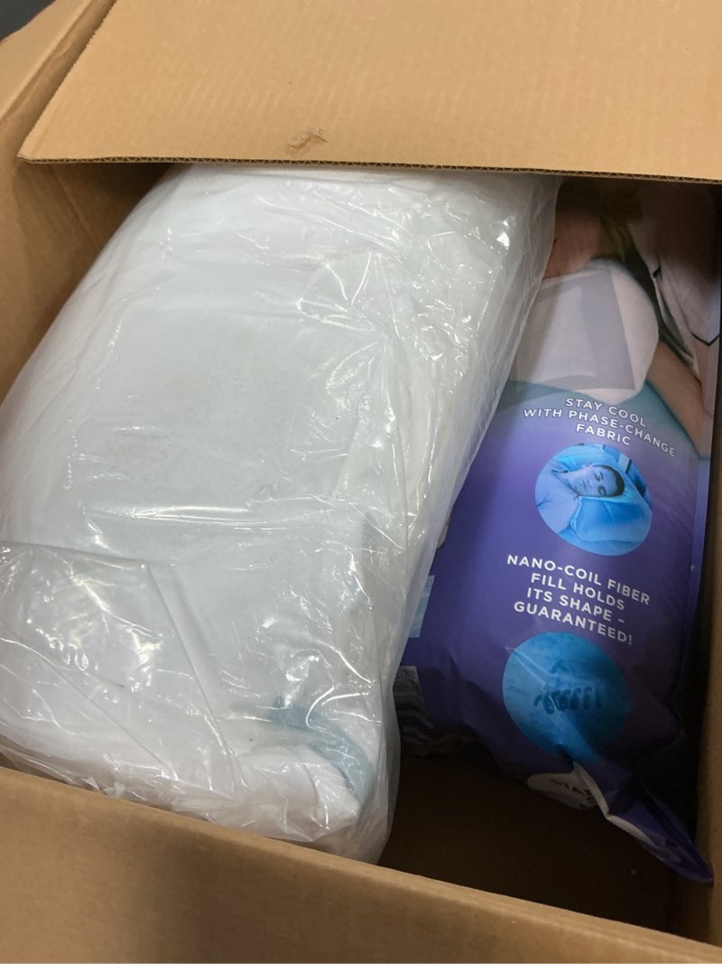 Condition photo showing Good Condition for Nuzzle Cooling Adjustable Pillow for Side Sleepers, Luxury Standard Size Set of 2 Bed Pillow Hotel Collection - Best Adjust Height Soft Firm Pillow for Back, Stomach or Side Sleepers - Home Gifts Standard SIze (Set of 2) White