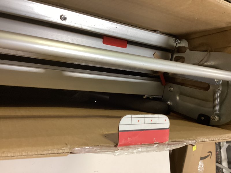 Condition photo showing Good Condition for 13" pro spc, lvp, lvt, wpc, rvp, vct, pvc and rigid core vinyl flooring cutter lvt-330; cuts up to 5/16" (8mm) thick ! 13in black?red