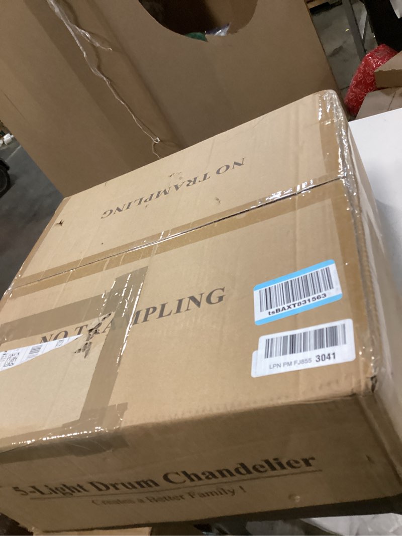 Condition photo showing As Is for 19.7'' Double Round Metal Chandelier, 5-Light Modern Farmhouse Dining Room Lights Over Table, Gold Chandelier for Hallway Kitchen Island Entryway Stairwell, Silver with Gold Interior 19.7"/5-Light Silver with Gold Interior