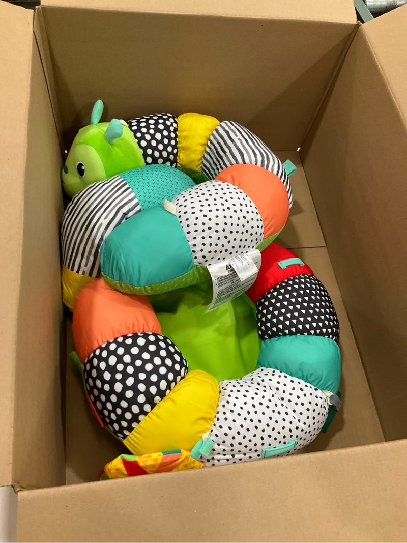 Condition photo showing Good Condition for Infantino Prop-A-Pillar Tummy Time & Seated Support, Baby Floor Seat for Tummy Time & Early Sitting, Soft, Supportive, Engaging Toys, Caterpillar