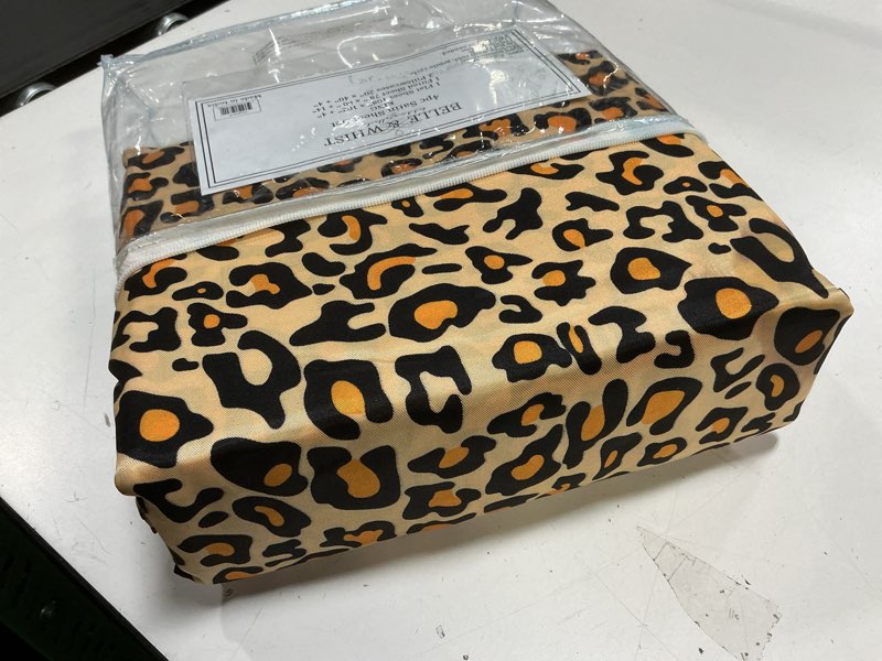 Condition photo showing Good Condition for Beatrice Home Fashions 100% Luxury Satin Polyester Sheet Set, King, Leopard King Leopard