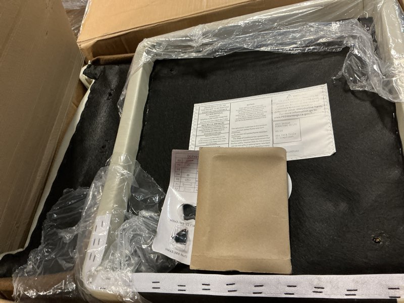 Condition photo showing As Is for Upholstered Dining Chairs Set of 1 with Casters, Wingback Modern Side Armless Deskchair with Rollers for Diningroom Bedroom Livingroom Reading Room, Cream Faux Leather Faux Leather-cream 