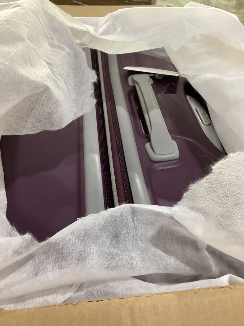 Condition photo showing New/Like New for Samsonite Freeform 24-Inch Medium Luggage with Dual 360° Spinner Wheels - Checked Suitcase - TSA Lock, Airline-Approved - Lightweight Durable Polypropylene Expandable Hardshell - Amethyst Purple