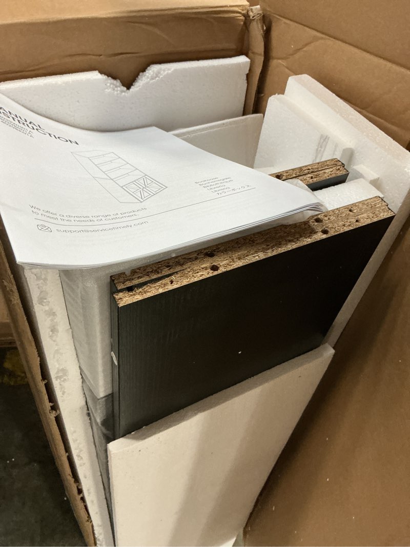 Condition photo showing Good Condition for aoxun black 6-shelf bookcase with doors (21.9-in w x 71.3-in h x ...