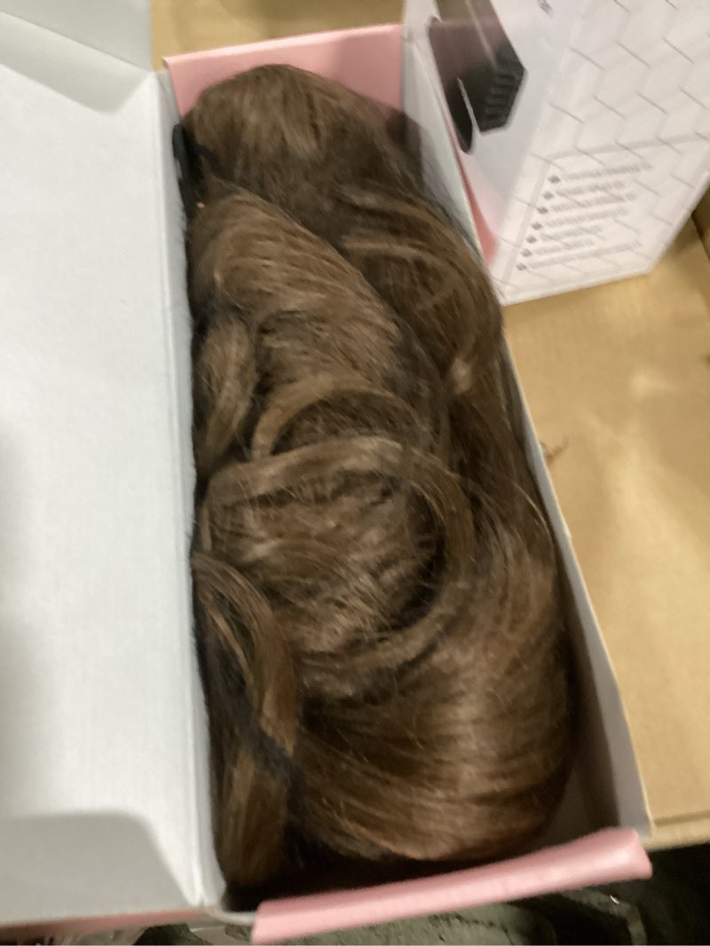 Condition photo showing Good Condition for flufymooz 26" ponytail extension, long wavy curly claw clip in ponytail hair extensions, natural synthetic hairpiece for women daily wear(medium brown with medium auburn) 26 inch medium brown with medium auburn