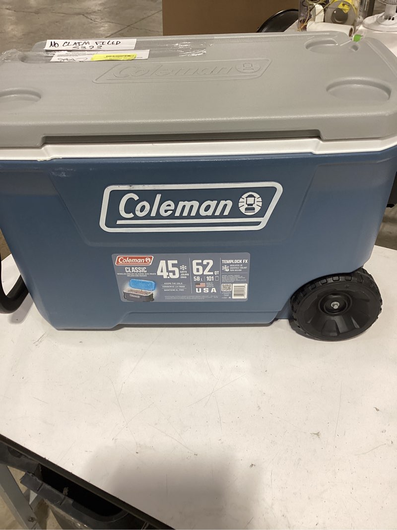 Condition photo showing Good Condition for coleman 316 series 62qt hard chest wheeled cooler, lakeside blue