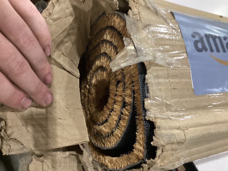 Condition photo showing New/Like New for Barnyard Designs Natural Coco Coir Heavy Duty Backing Doormat - Large Cute Non-Slip Front Door Welcome Mat for Outside Entrance or Porch Entry, Brown (36x72, Welcome)