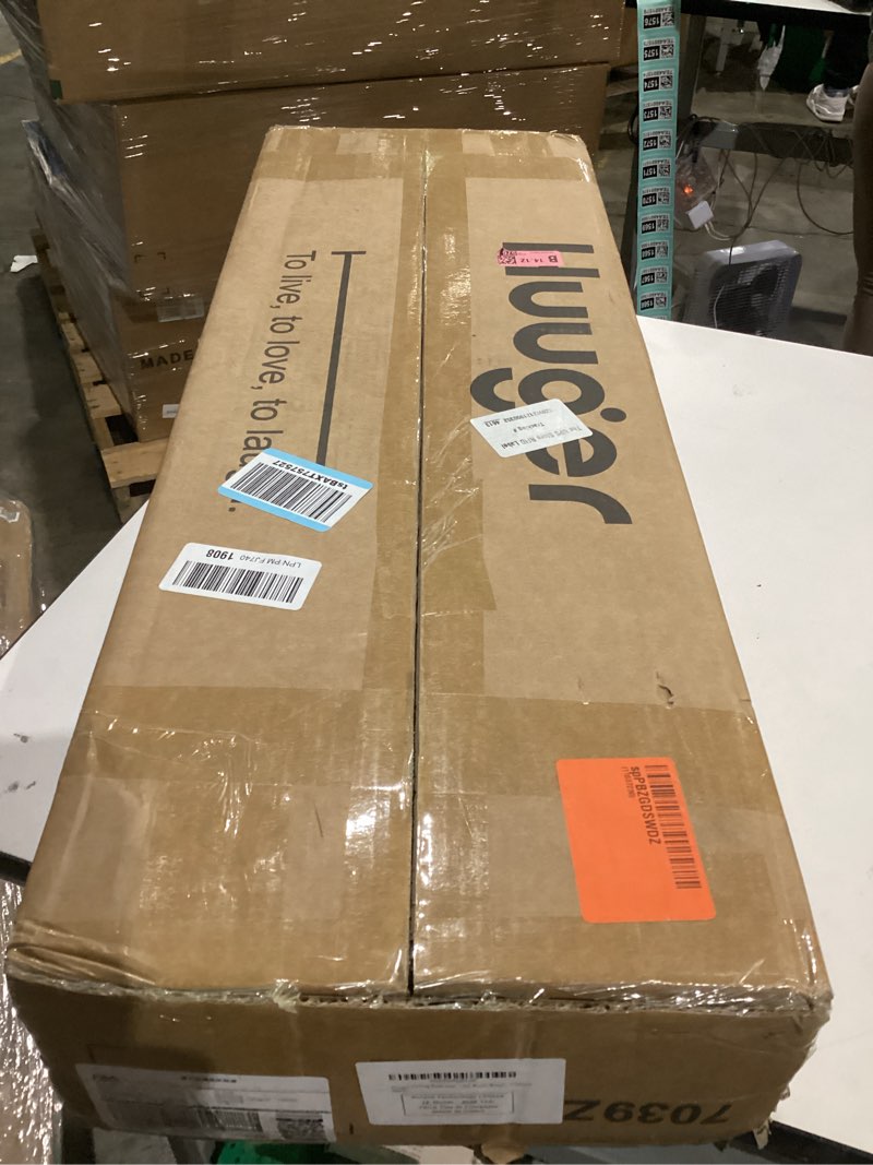 Condition photo showing Good Condition for Huuger Folding Desk with Storage Shelf, 31.5 Inch Foldable Computer Table for Small Spaces, Space Saving Sofa Table for Couch, Writing Work Office Computer Desk, Easy to Fold, Rustic Brown Rustic Brown 18.5"D x 31.5"W