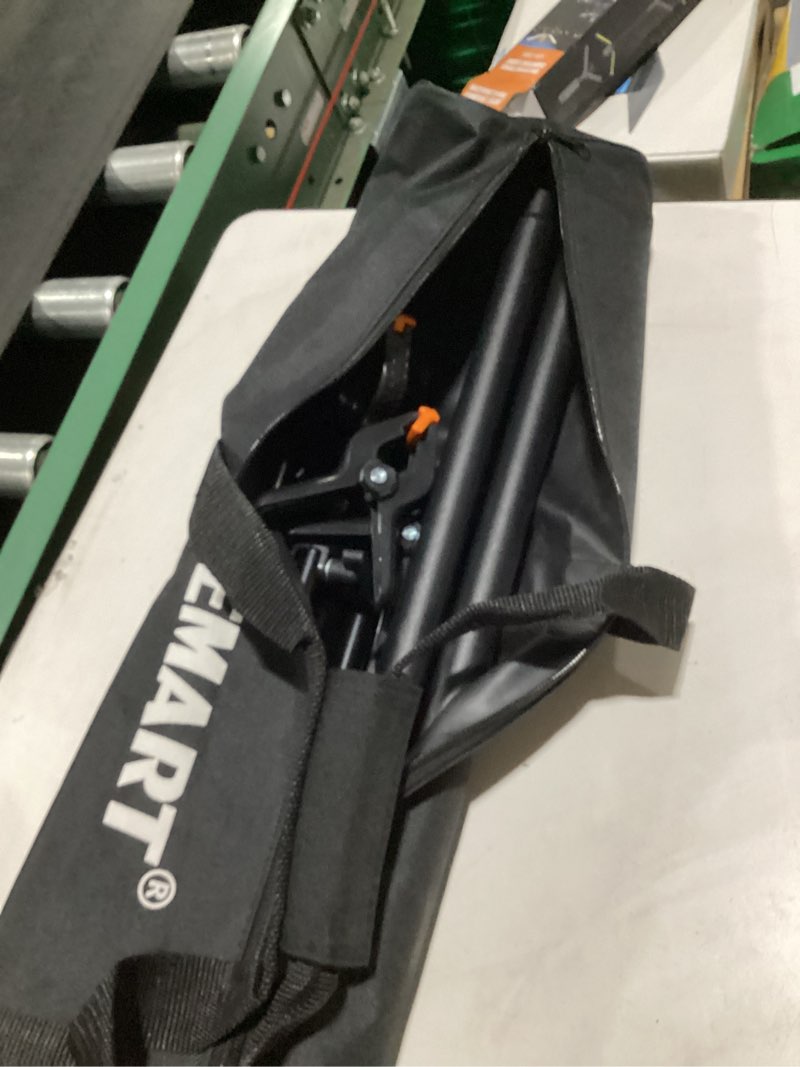 Condition photo showing As Is for emart backdrop stand 10x7ft(wxh) photo studio adjustable background stand support kit with 2 crossbars, 8 clamps, 2 sandbags and carry bag for parties, events decoration, wedding, photography 10x7ft black