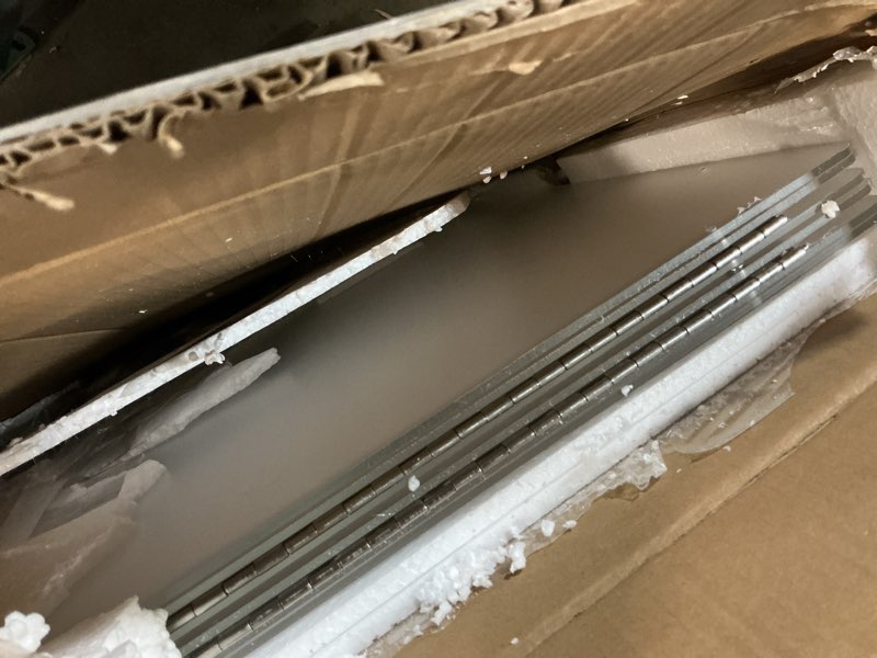 Condition photo showing Good Condition for Portable Drum Shield | 3 Panels 2ft x 5ft | Factory-Installed Full-Length Stainless Steel Hinges | Acrylic Drum Sound Barrier | Cage for Church (3 Panels)