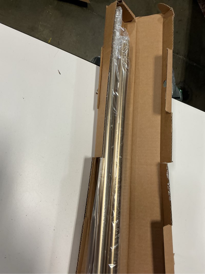 Condition photo showing Good Condition for ivilon drapery window curtain rod - end cap style design 1 inch pole. 72 to 144 inch color warm gold 72 to 144 in.