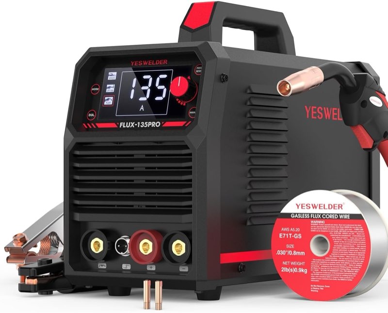 135amp mig welder,110v flux core welder flux core mig/lift tig/stick 3-in-1 l.