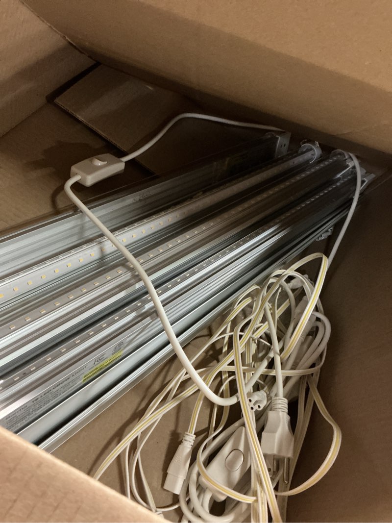 Condition photo showing Good Condition for barrina grow lights, 2ft 5000k white full spectrum plant growing lamps, 144w(6 x 24w, 800w equivalent), t8 led grow light bulbs, plant lights for indoor plants, greenhouse, linkable design, 6-pack white 2ft