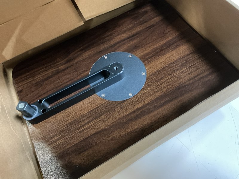 Condition photo showing New/Like New for Wood Car Desk for Laptop, 360° Rotating Wood Cup Holder Table Tray for Drivers and Passengers, Car Accessories Compatible with Tesla Model Y/3/S, Ford F150/Explorer/Maverick & Most Vehicles