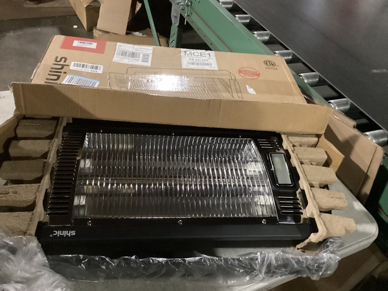 Condition photo showing Good Condition for Shinic Electric Garage Heaters with Remote Control, 1500W/750W Ceiling Mounted Radiant Quartz Heater with Work Light, 90° Rotation, 5 Mode Settings, Electric Heater for Garage, Shop, Patio Large Room