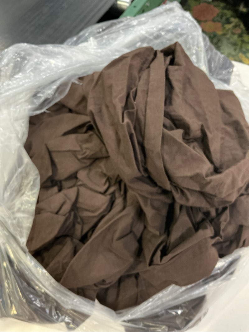 Condition photo showing As Is for organic crisp percale sheet set, king, espresso