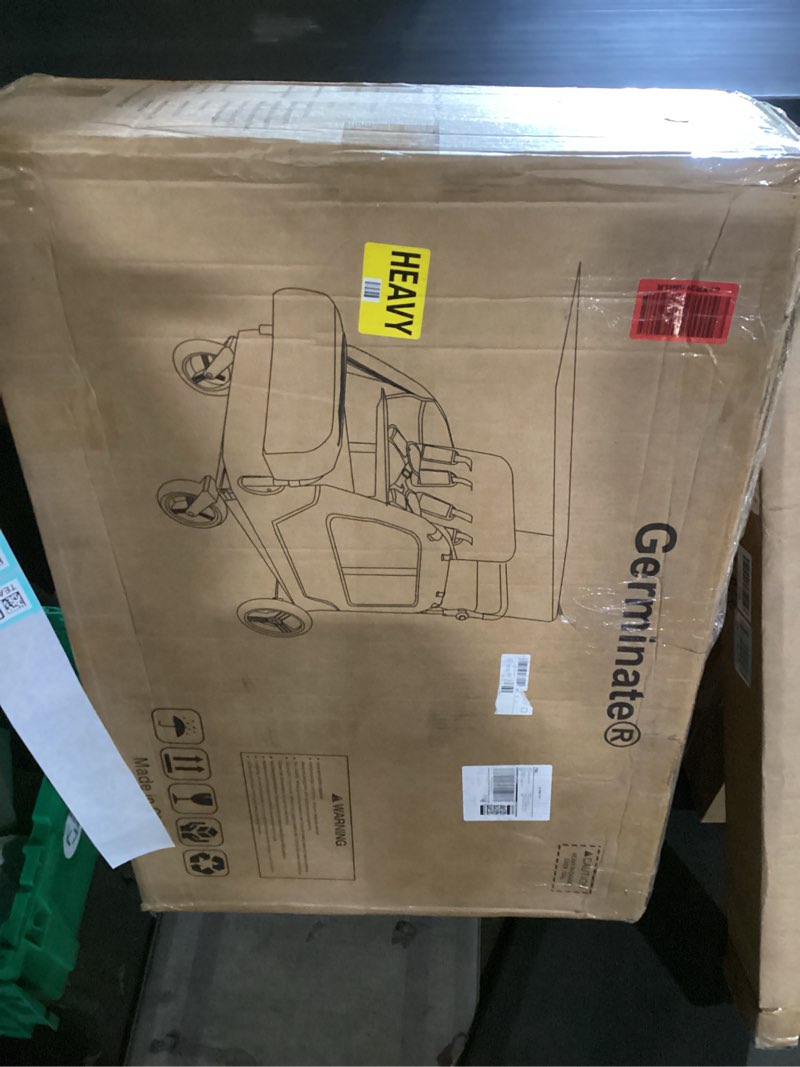 Condition photo showing New/Like New for 4 seater wagon stroller, large quad wagon for 2 3 4 kids baby toddler child with seats, all terrain, triple stroller, adjustable push/pull handles, removable canopy (dark grey)