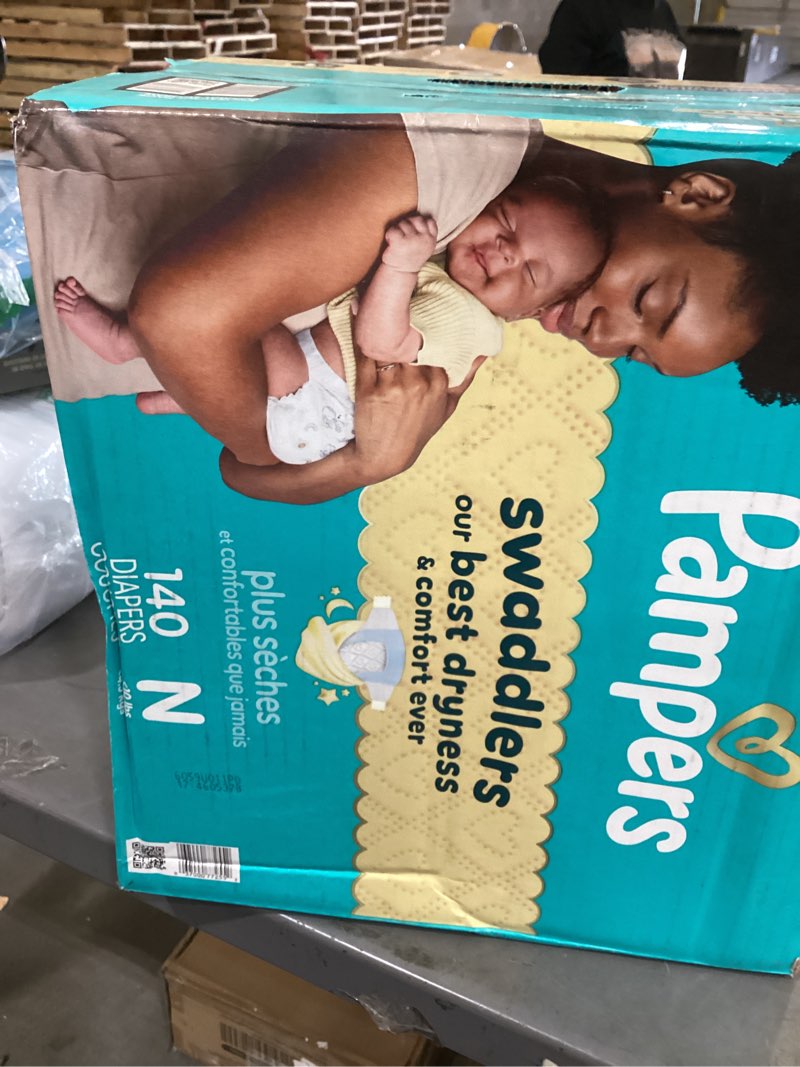 Condition photo showing New/Like New for pampers swaddlers diapers, size 0 (up to 10 lbs), 140 count, absorbent, keeps baby dry and comfortable, skin safe disposable baby diaper (packaging may vary) newborn 140