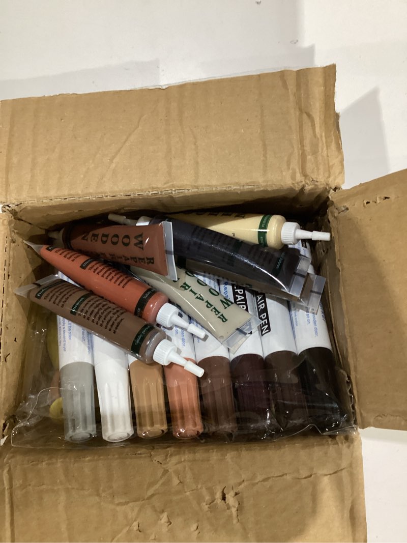 Condition photo showing As Is for Oriflame Wood Furniture Repair Kit: 12-Color Filler and 8-Color Markers - Wood Touch Up for Scratches/Cracks/Holes/Stains in Floors/Table/Cabinets(Hardwood/Laminate) Multiple Colors