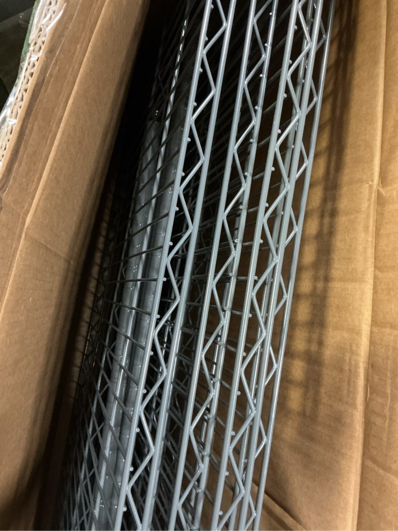 Condition photo showing Good Condition for Land Guard 5 Tier Storage Racks and Shelving - 48" L x 20" W x 72" H Heavy Steel Material Pantry Shelves - Each Unit Loads 350 Pounds Wire Shelf, Suitable for Warehouses, Closets, Kitchens… Grey 48"D x 20"W x 72"H
